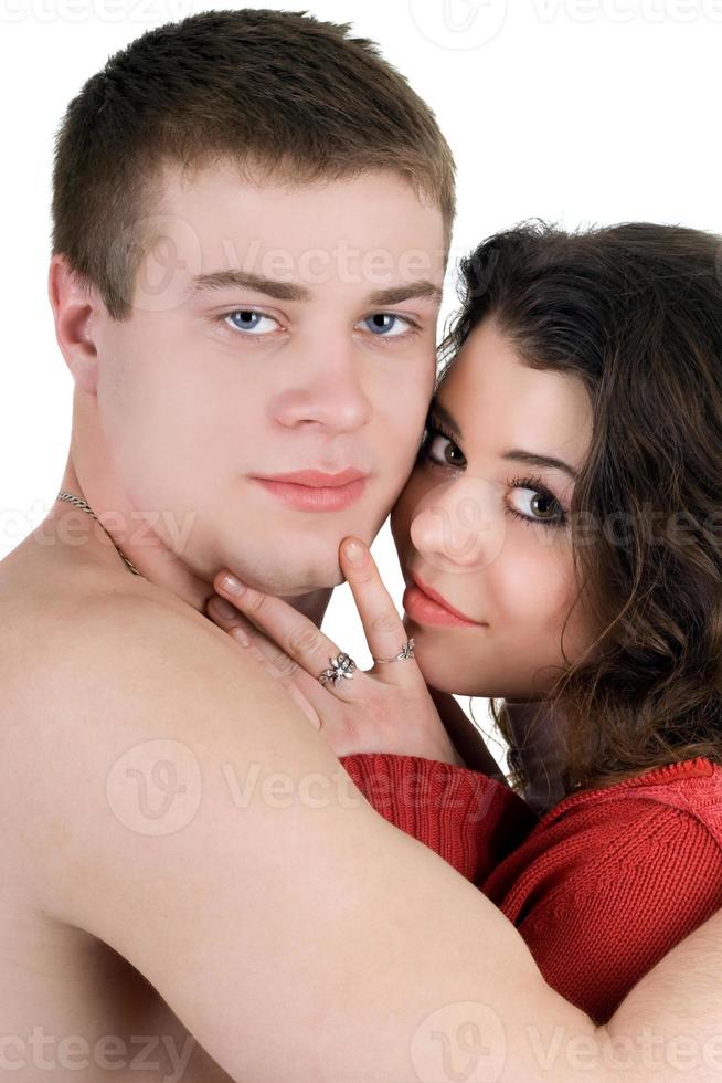 Portrait of the beautiful young couple. Isolated photo