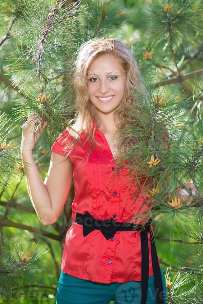 Smiling blond woman photo