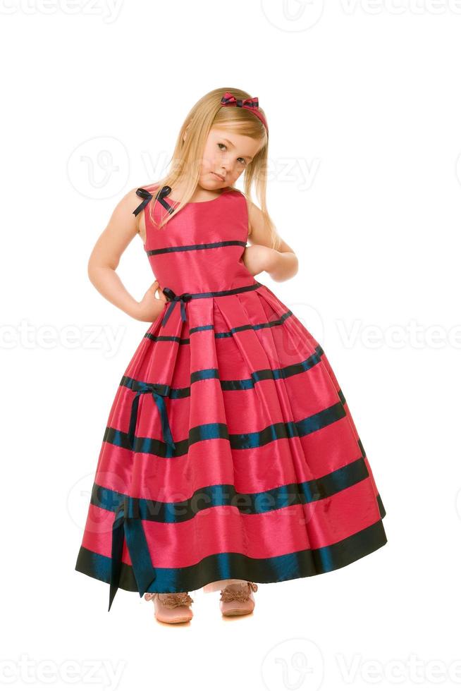 blond girl in a long dress photo