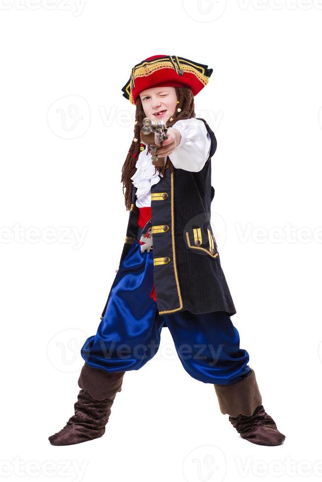 A funny boy dressed as pirate photo