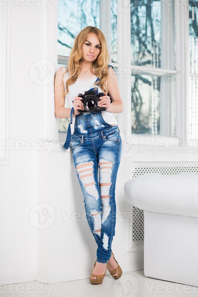 Elegant blond woman photo