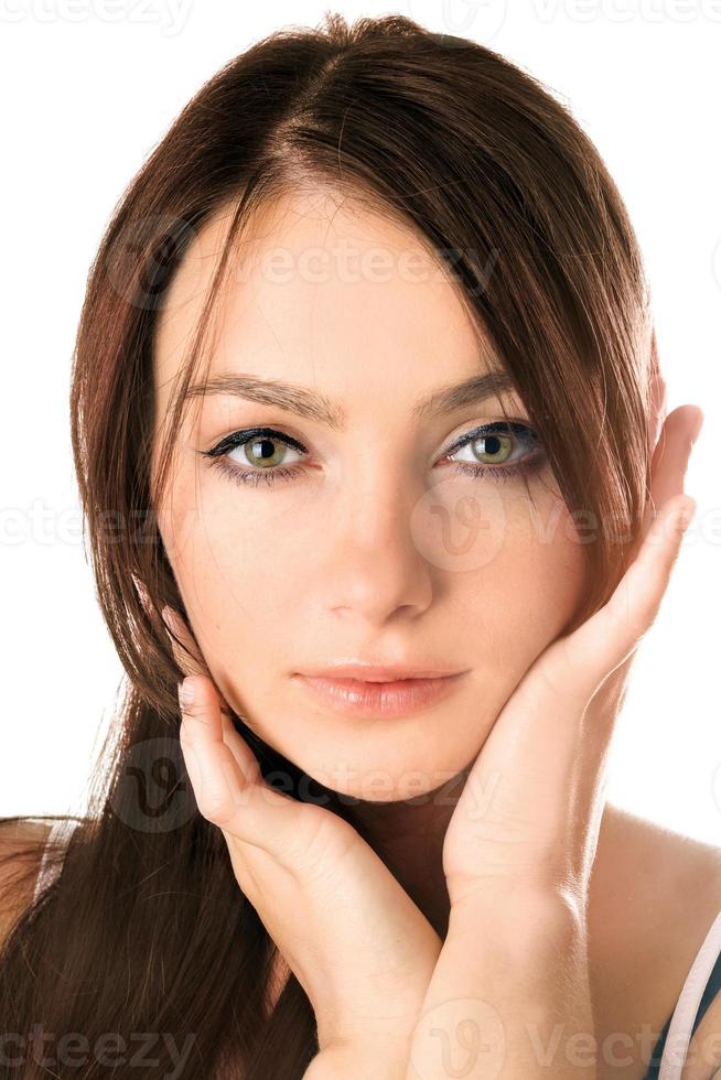 Closeup portrait of a attractive young woman photo