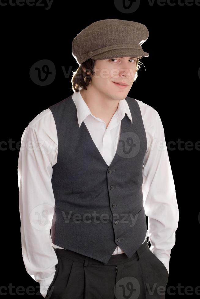 Young man with vintage clothes photo