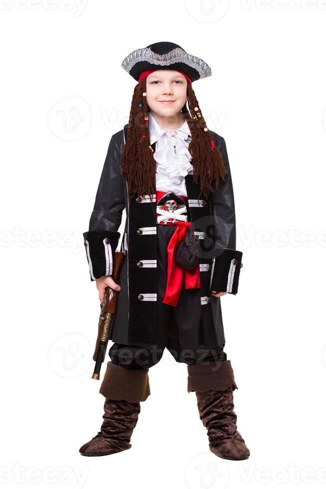 Smiling little boy dressed as pirate photo
