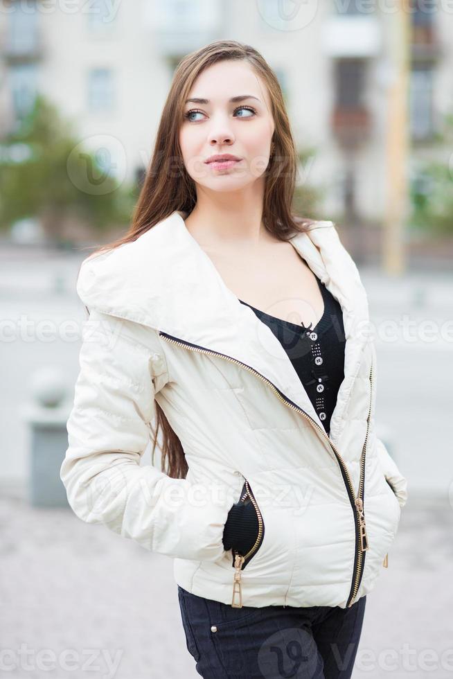 Portrait of thoughtful brunette photo