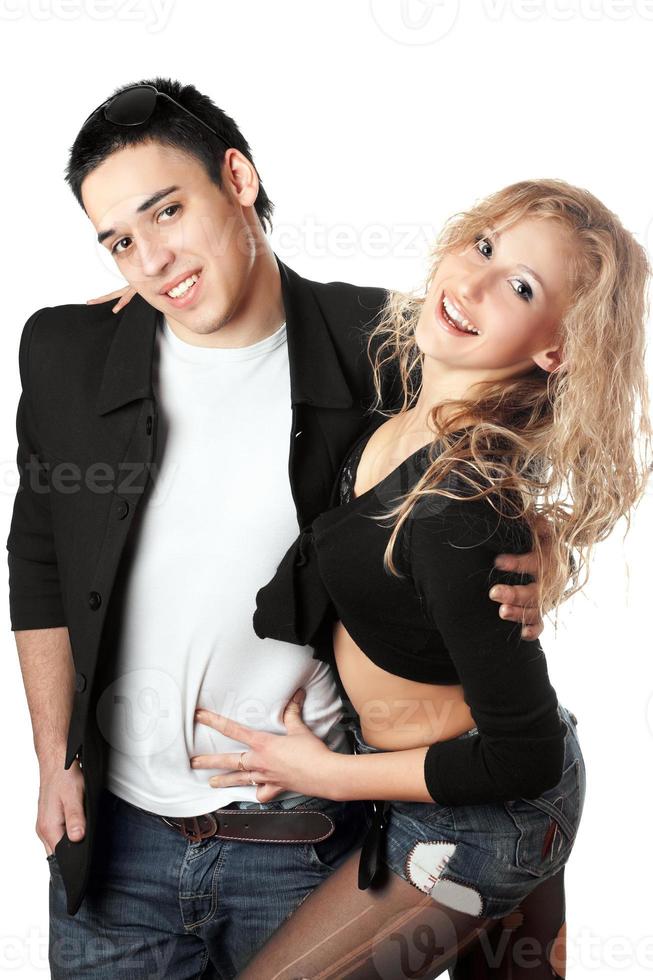 Portrait of cheerful young couple photo