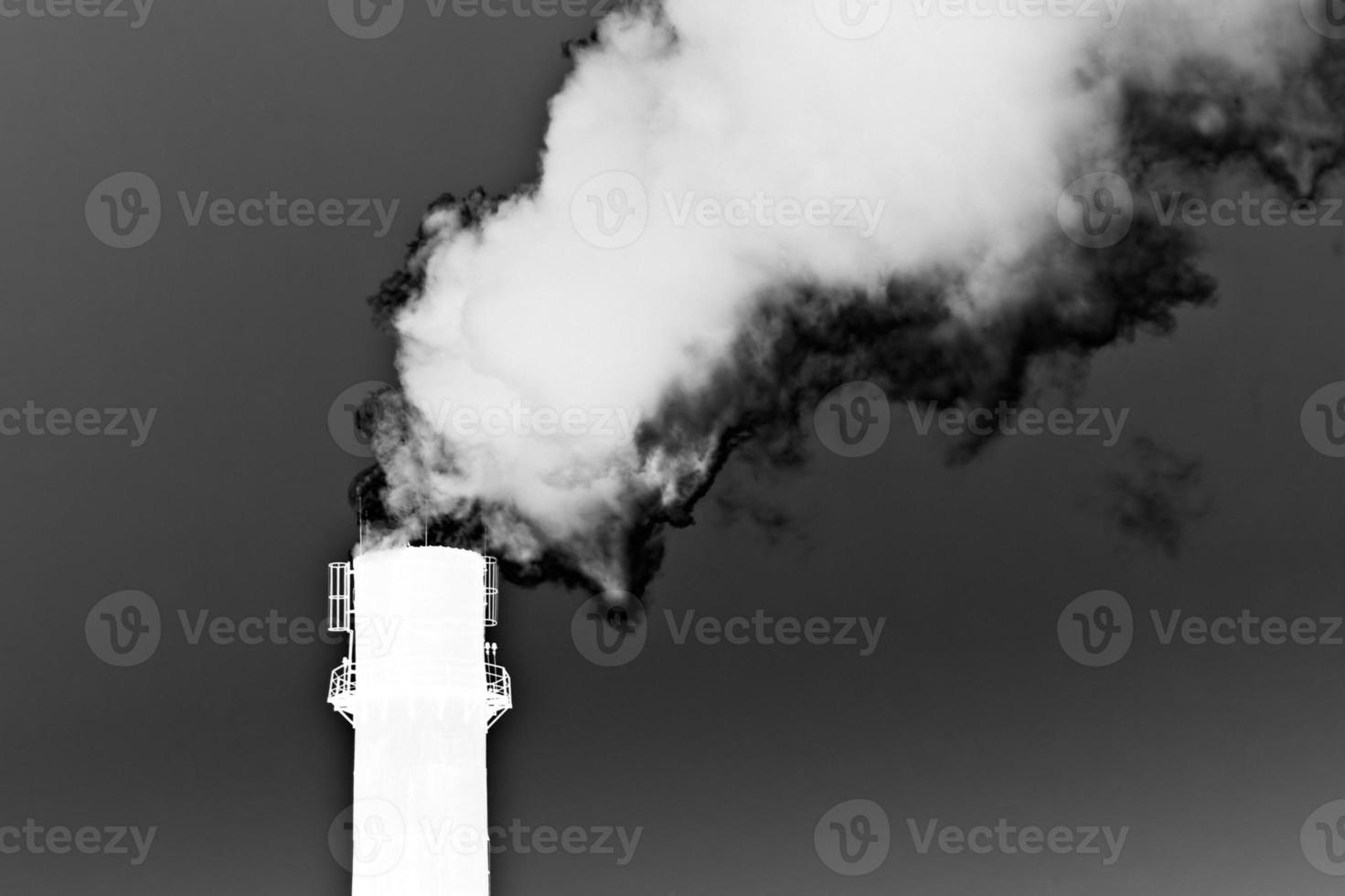 Smoke from a pipe. Inverted photo