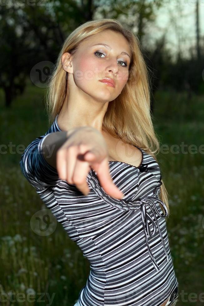 Portrait of young beautiful blonde photo