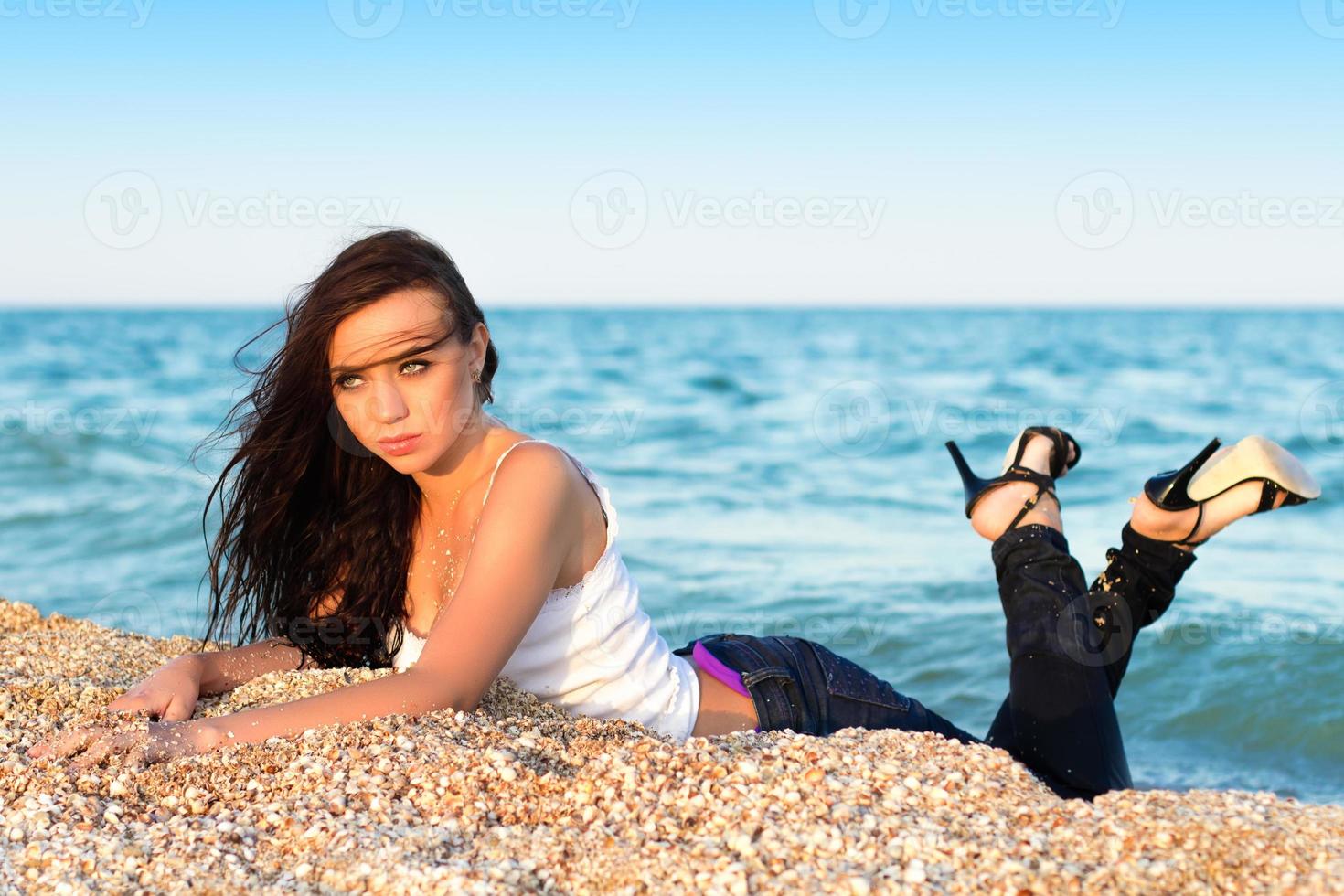 Woman on the beach photo