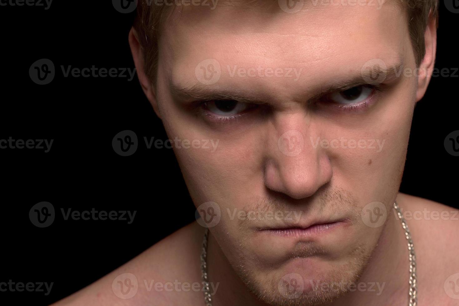 portrait of a furious young man photo