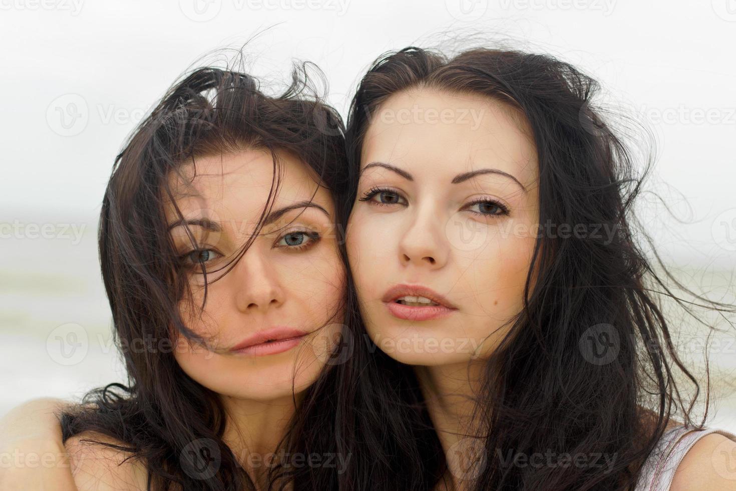 portrait of a two young women photo