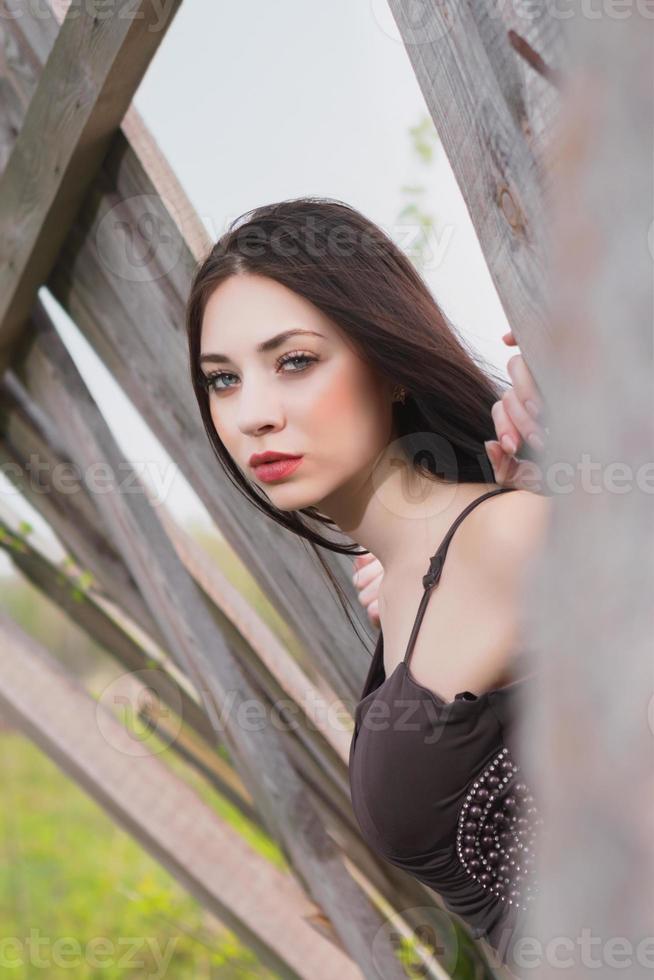 Portrait of thoughtful brunette photo