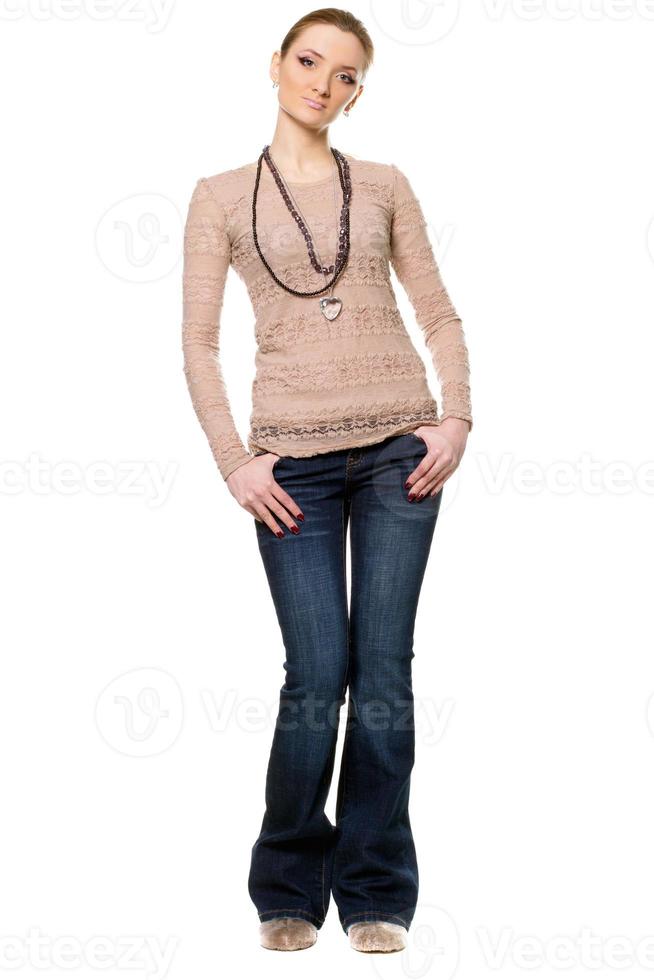 Young woman in a jeans photo