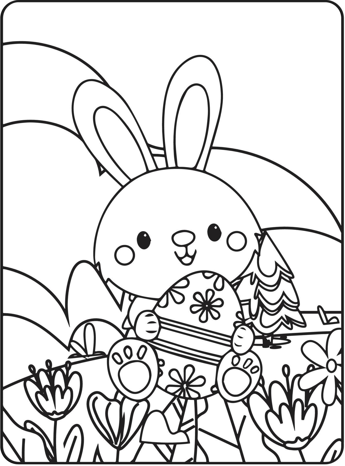 Cute Easter Coloring Pages for Kids 18951031 Vector Art at Vecteezy