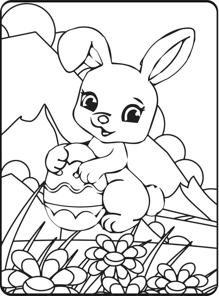 Cute Easter Coloring Pages for Kids 18951037 Vector Art at Vecteezy