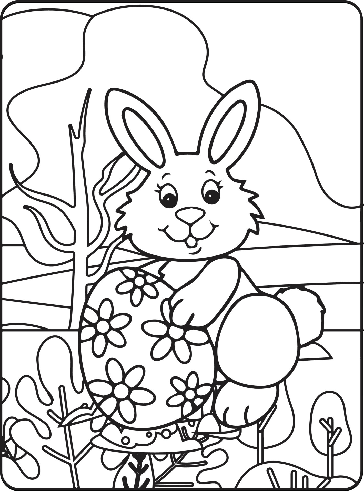 Cute Easter Coloring Pages for Kids 18951042 Vector Art at Vecteezy