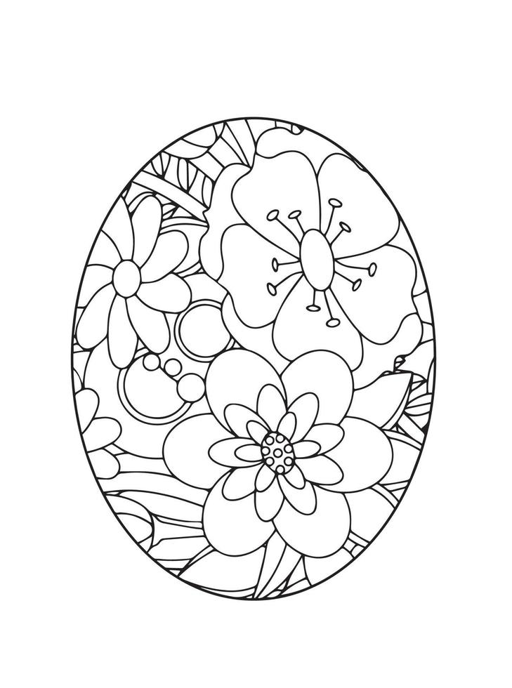 dibujos de mandalas de huevos de pascua para colorear vector
