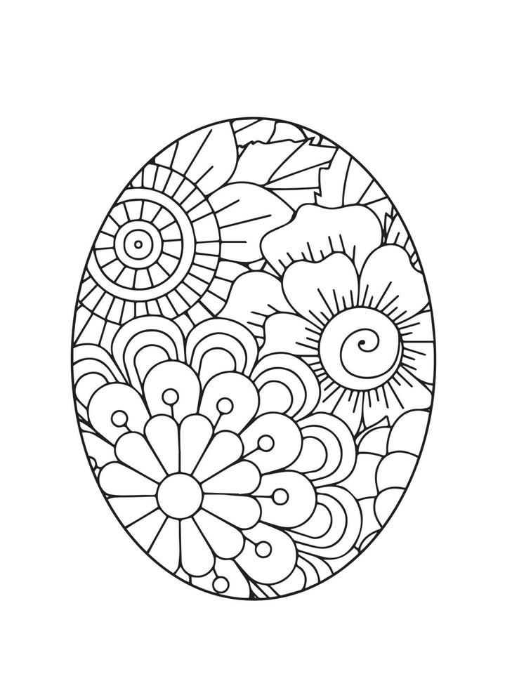 Easter egg mandala Coloring Pages vector