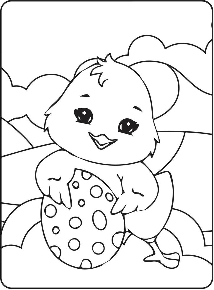 Cute Easter Coloring Pages for Kids 18951081 Vector Art at Vecteezy