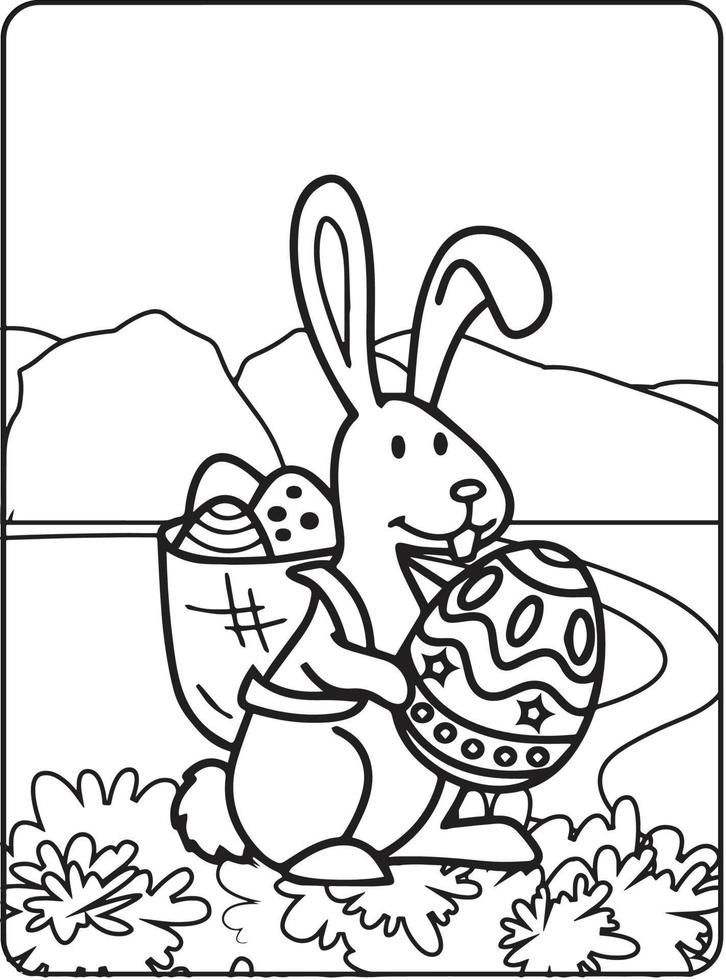 Cute Easter Coloring Pages for Kids vector