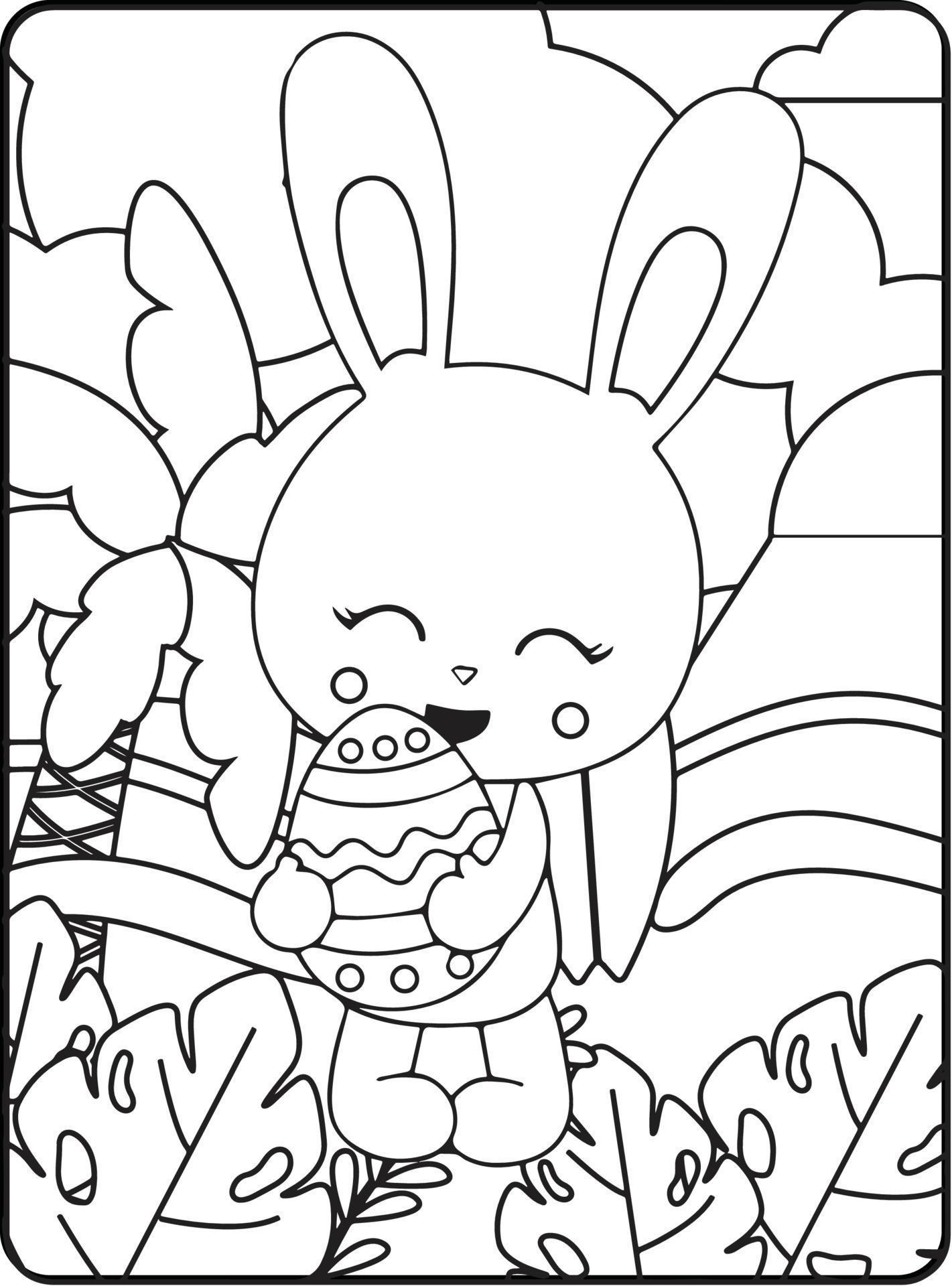 Cute Easter Coloring Pages for Kids 18951102 Vector Art at Vecteezy