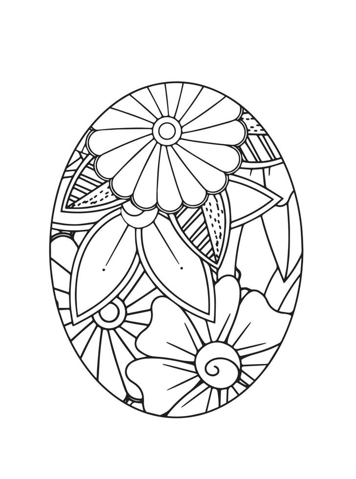 Easter egg mandala Coloring Pages vector