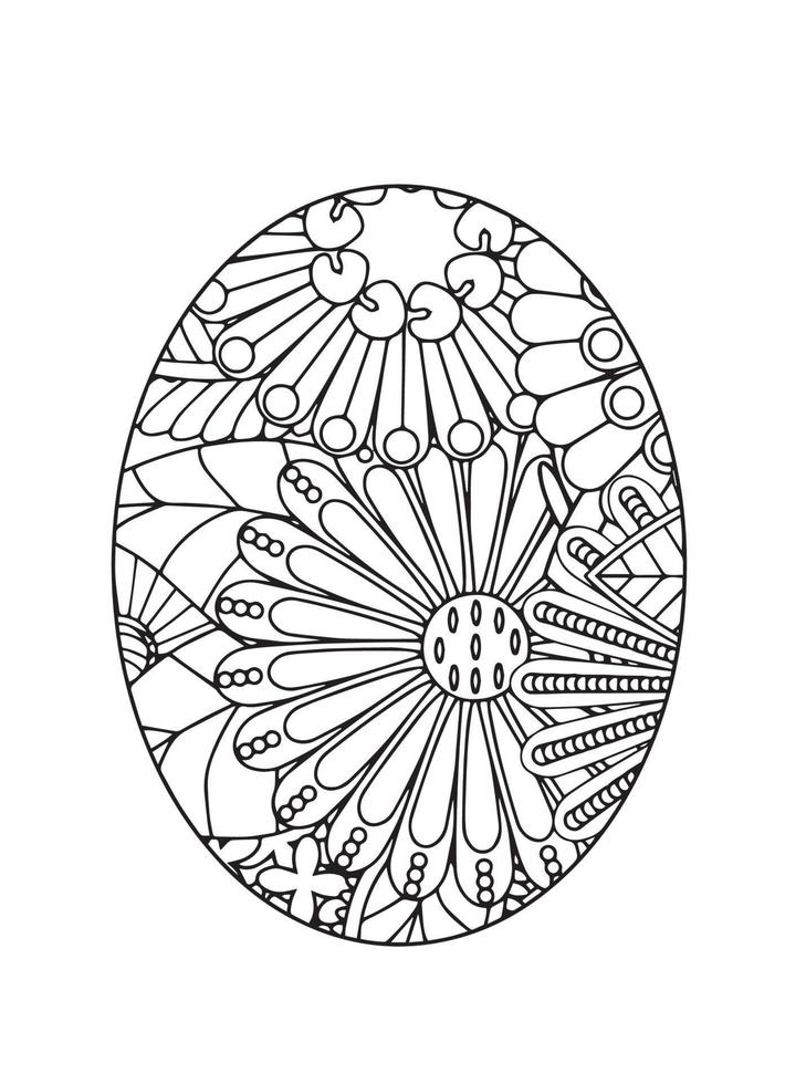 Easter egg mandala Coloring Pages vector