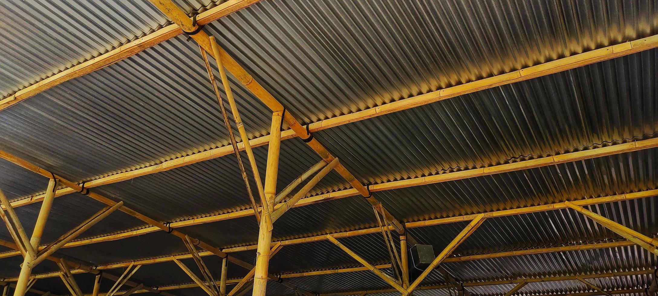 Traditional house roofs are made of bamboo photo