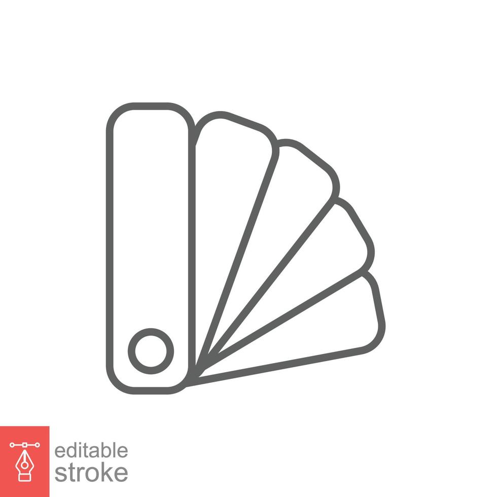 Color palette line icon. Simple outline style for web, mobile, ui design. Book, multicolor, art, designer, drawing, concept. Vector illustration isolated on white background. Editable stroke EPS 10.