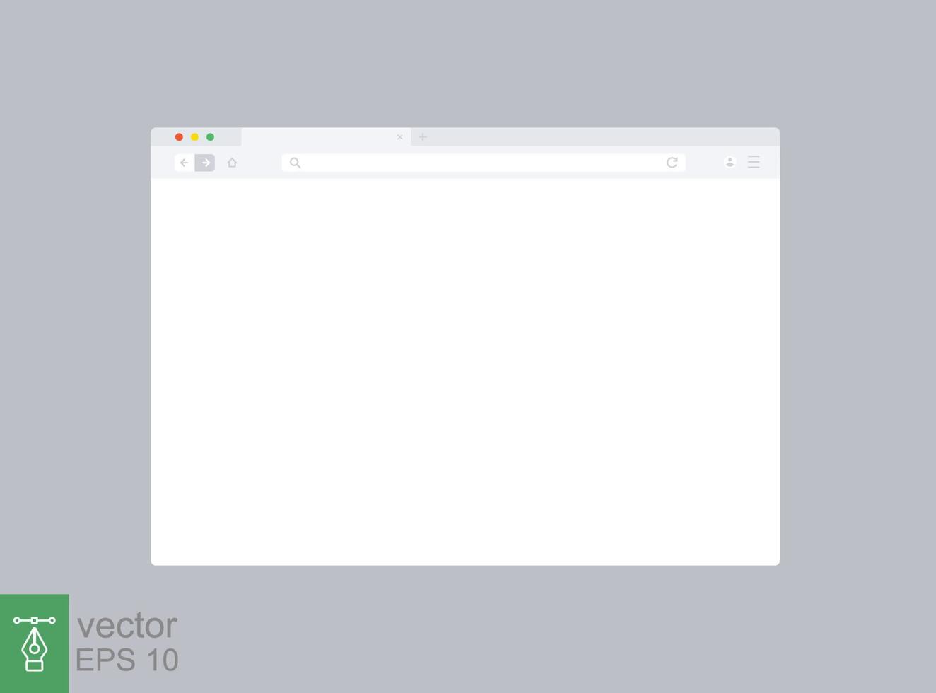 Browser mockup for website. Empty browser window in flat style. Vector illustration isolated on dark background. Webpage user interface, desktop internet page concept. EPS 10.