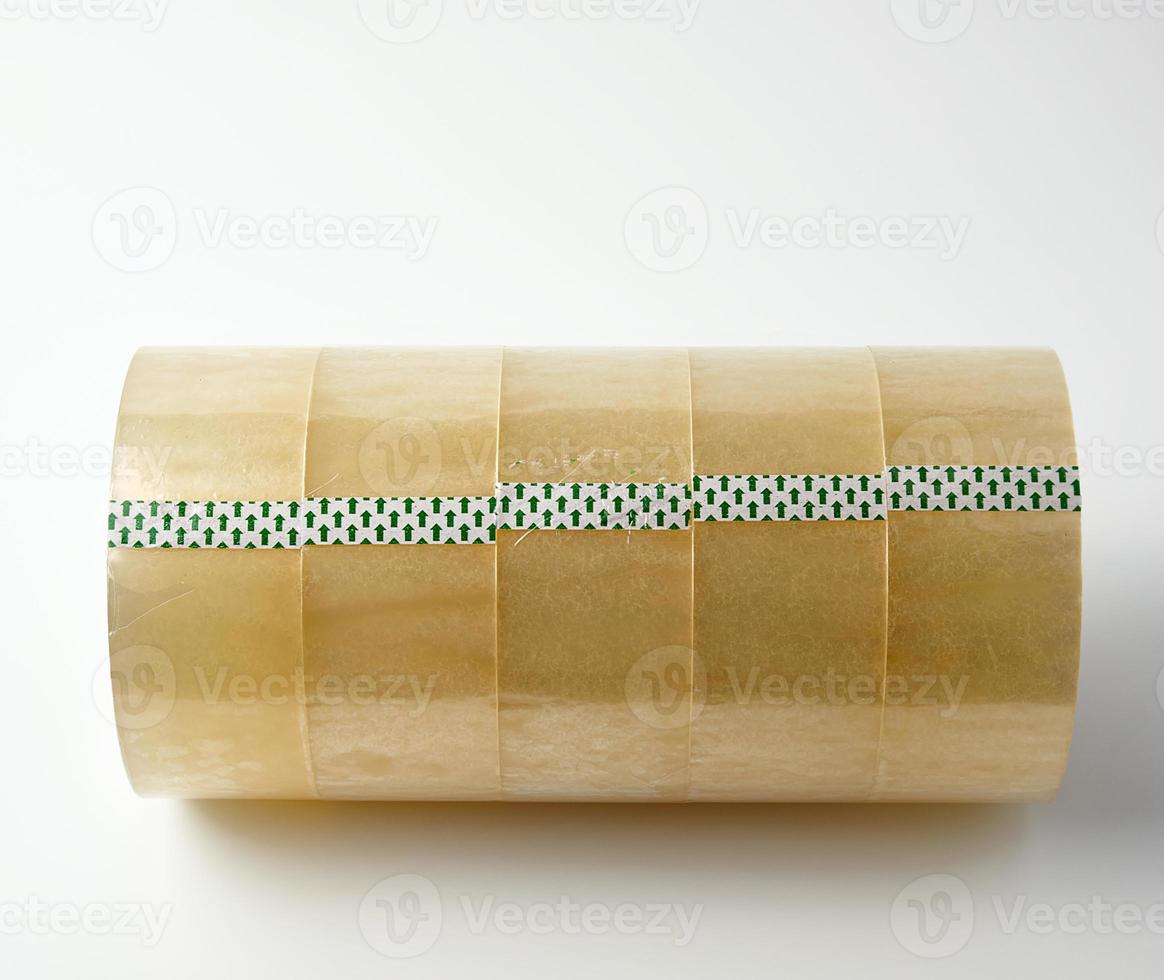transparent adhesive tape on a white background photo