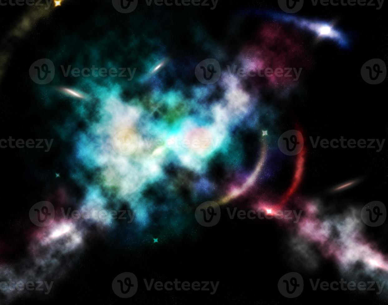 abstract background with galaxy and bright stars, gas formation. Sky illustration photo