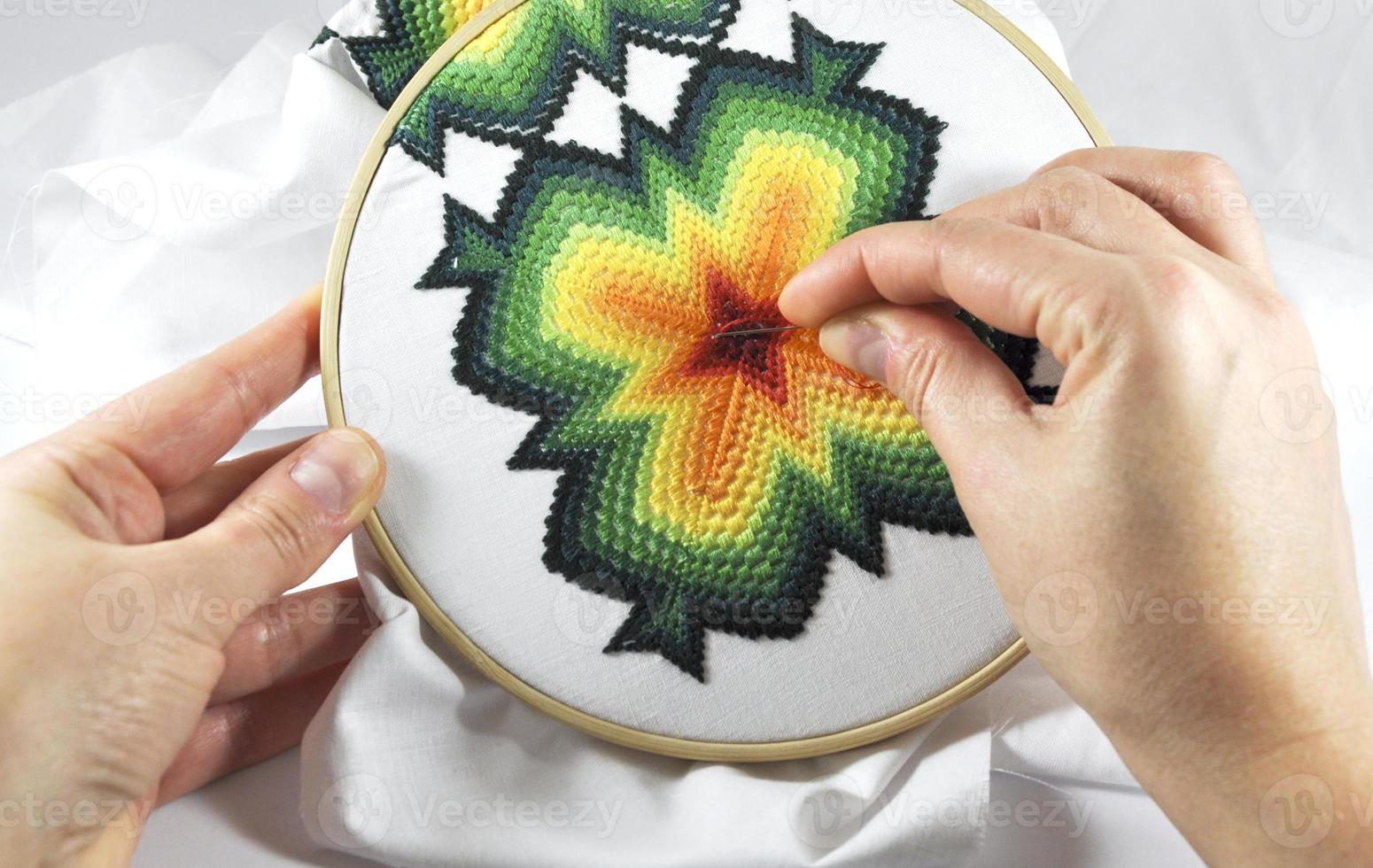 Hand embroidery in the hoop photo