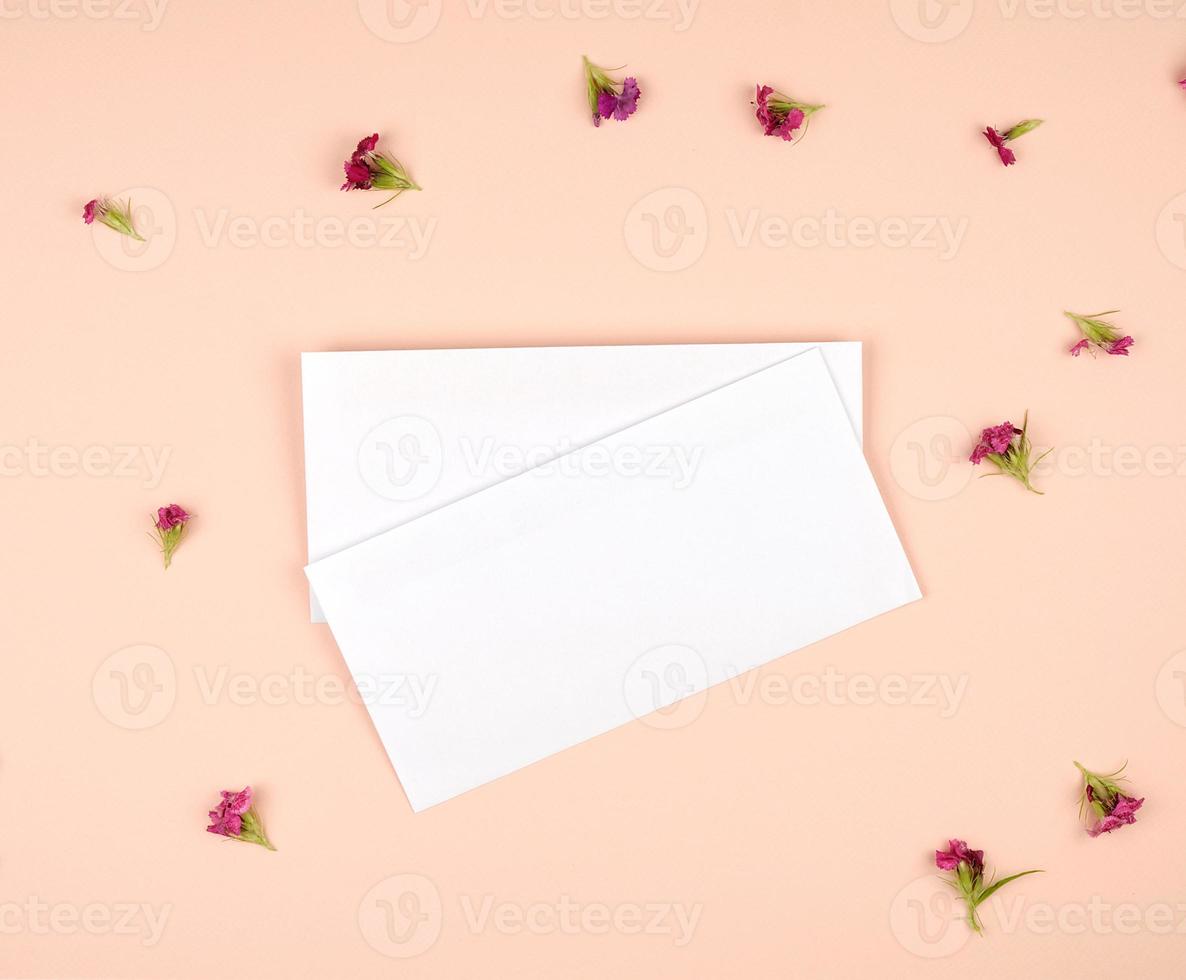 two white rectangular paper envelopes photo