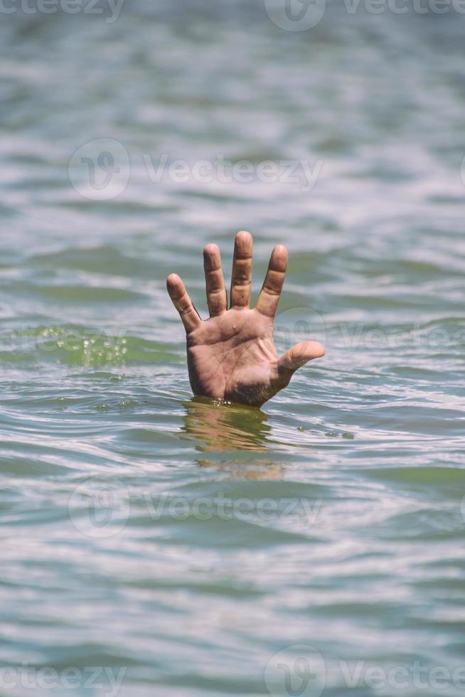 gesture for the help of a drowning man photo