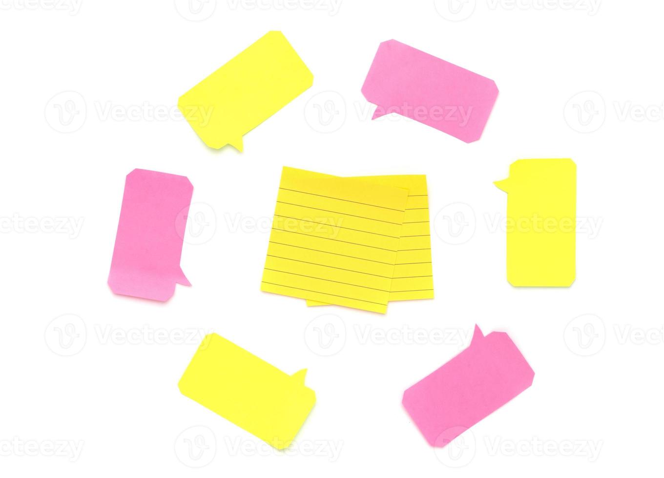 Message bubble or memo pad or speech bubbles isolated on a white background photo