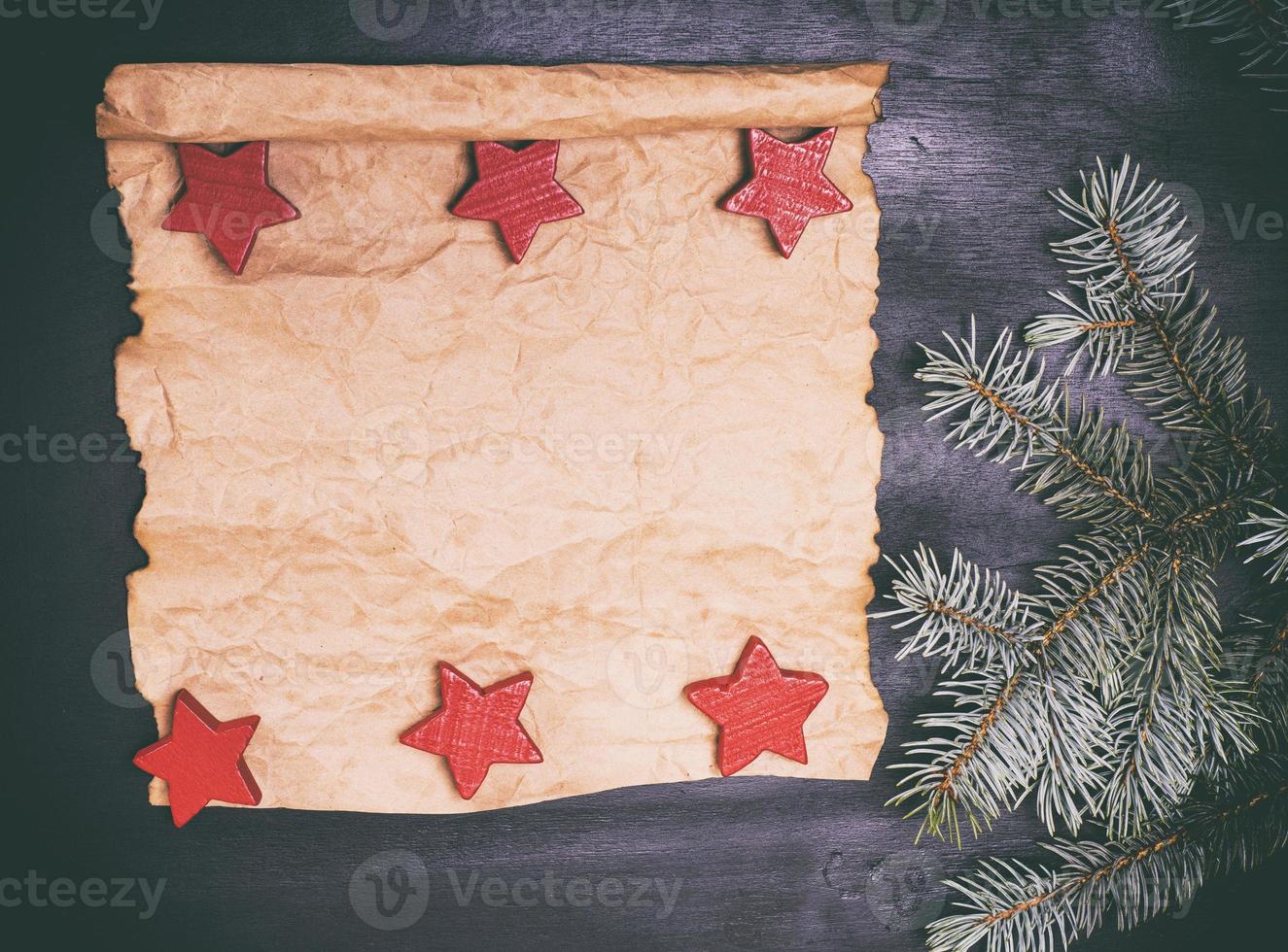Empty paper roll on a black background photo