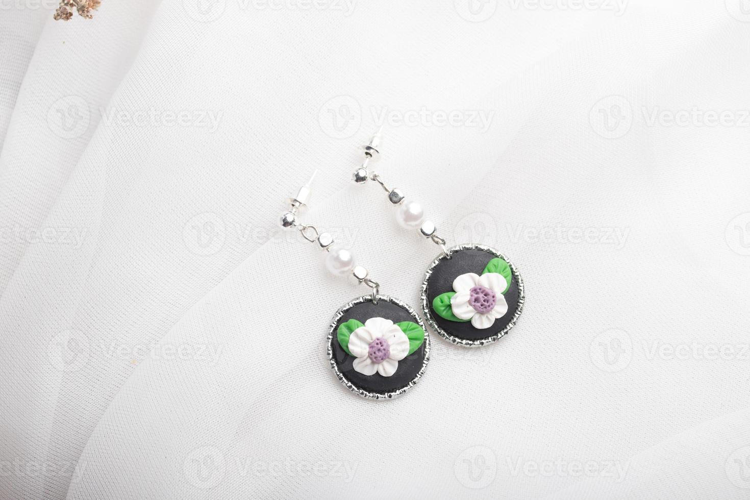 Handmade earrings, polymer clay, fashion jewelry. photo