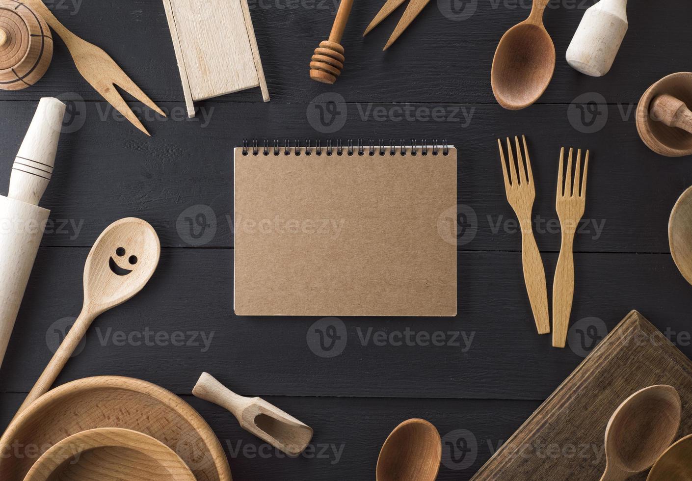 open empty paper notebook photo