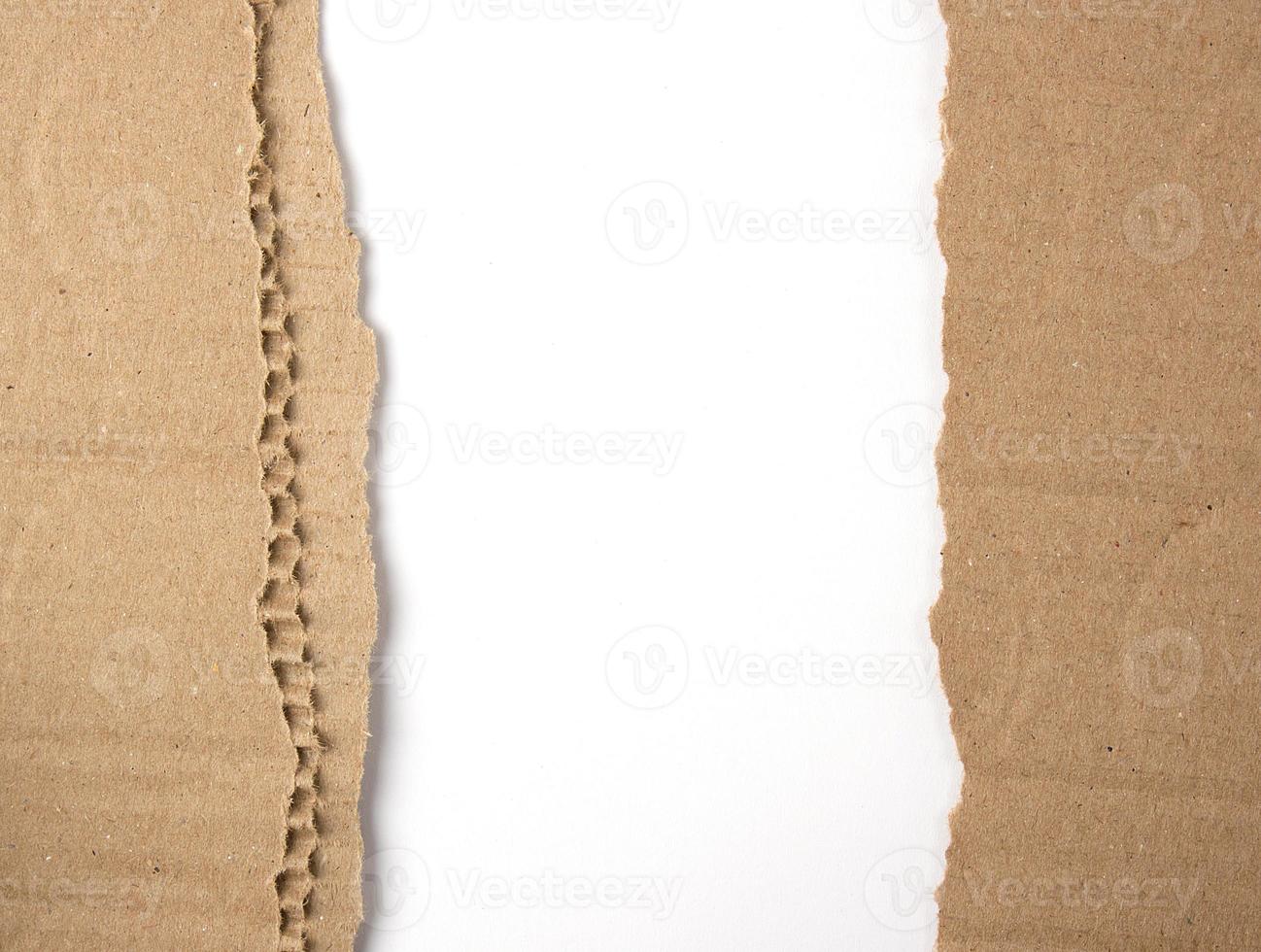 Brown craft paper on white background photo
