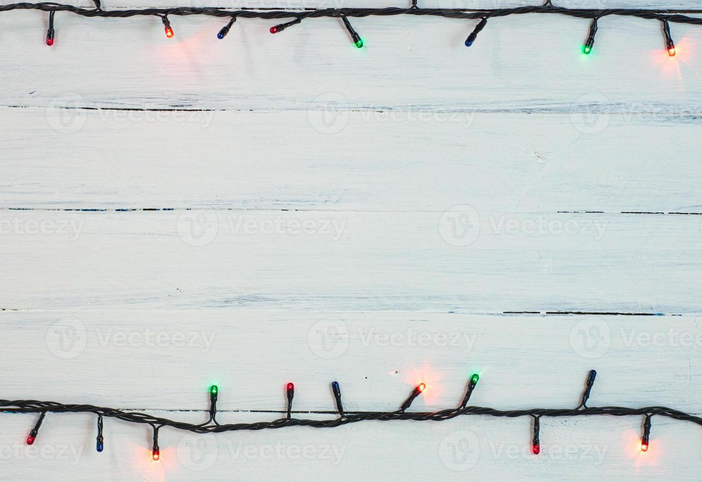 electric Christmas garland with colored small bulbs photo