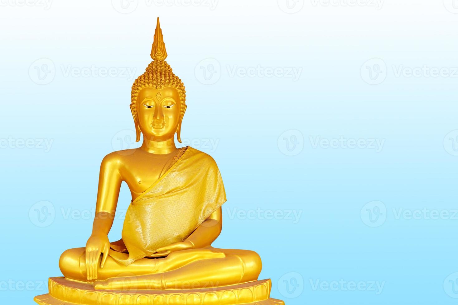 Makha Asanaha Visakha Bucha Day Golden Buddha image. Background of Bodhi leaves with shining light. Soft image and smooth focus style photo