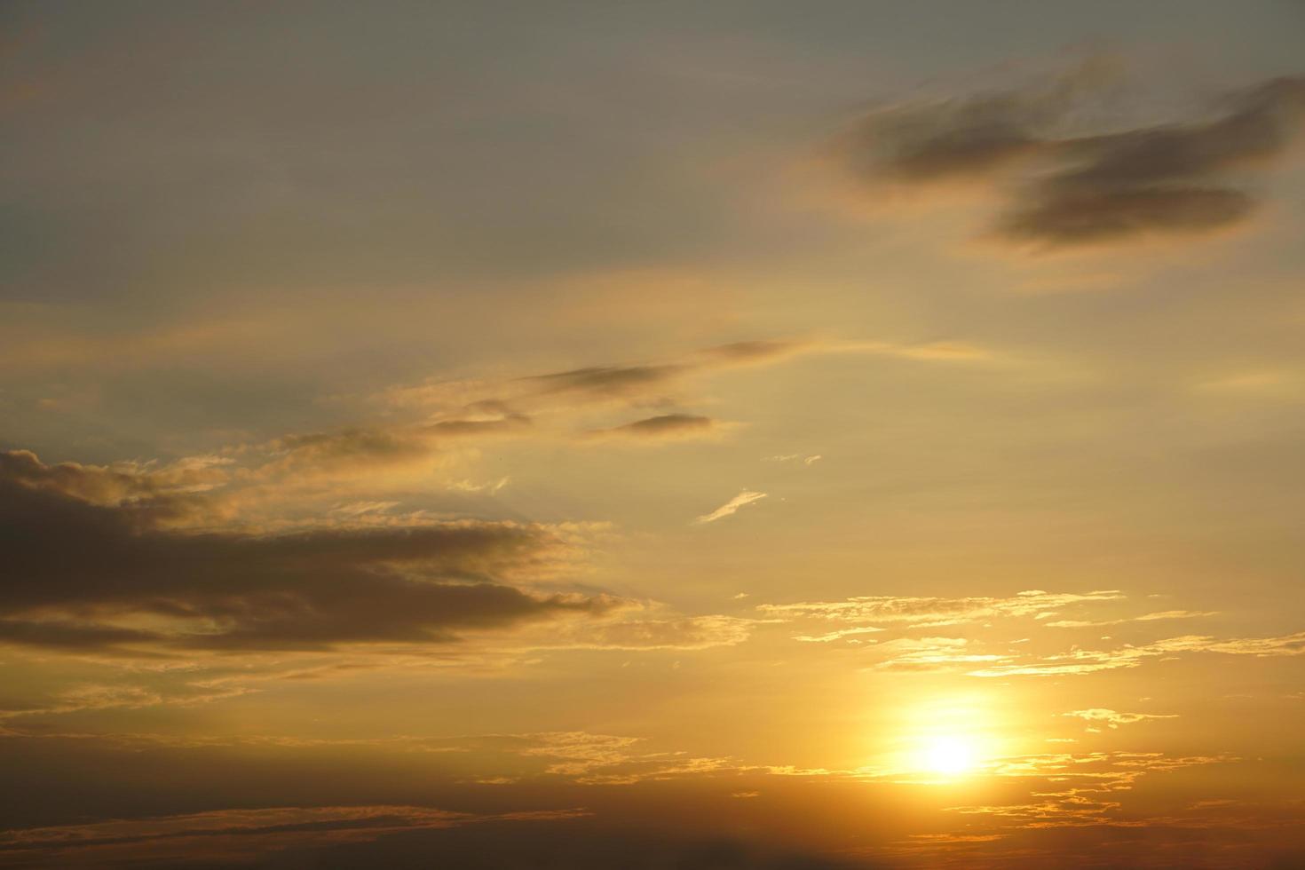 background of the setting sun in the evening photo