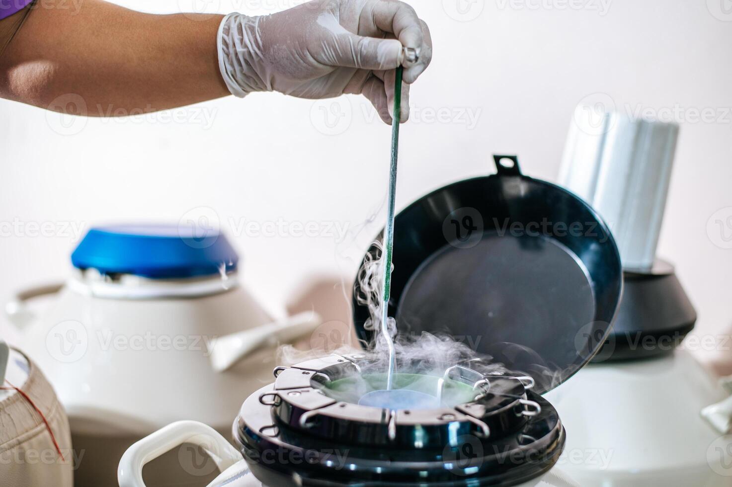 Close up hand of researcher testing in a laboratory. Modern technologies in agriculture management, agribusiness and research concept. photo