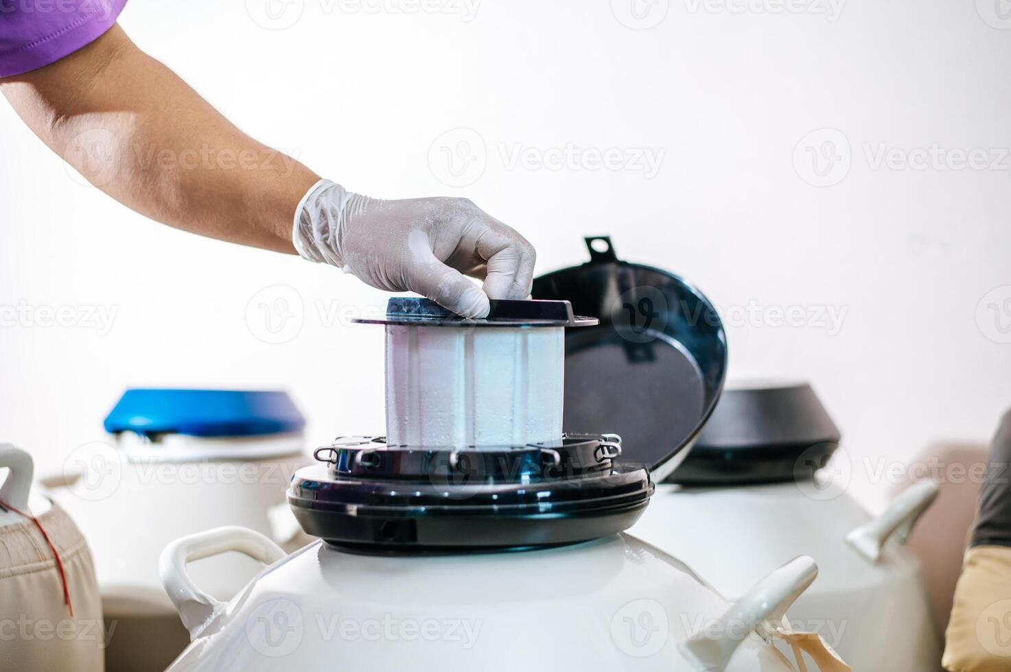Close up hand of researcher testing in a laboratory. Modern technologies in agriculture management, agribusiness and research concept. photo