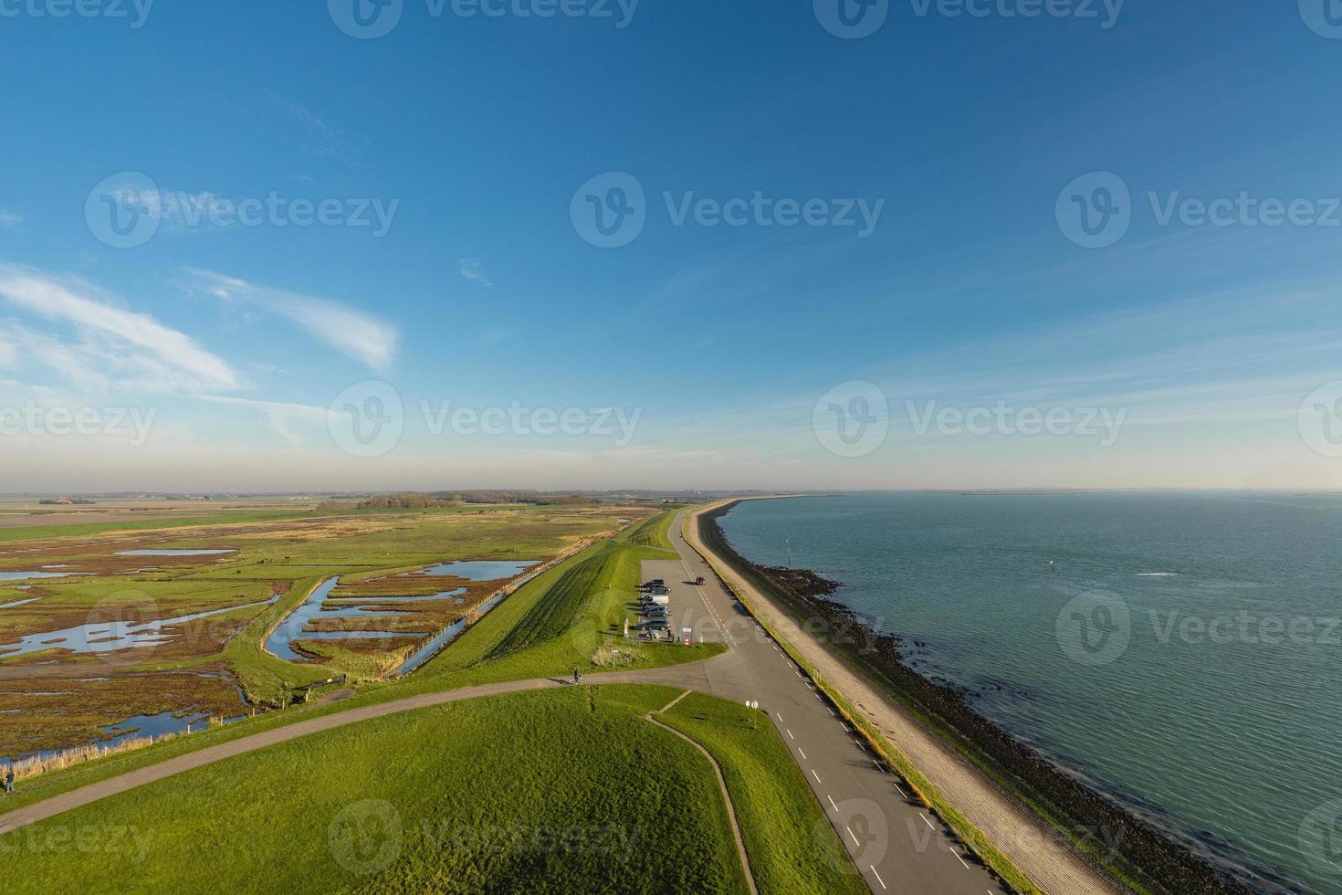Overview from the wetlands in Burgh-Haamstede, from the Plompe tower. Zeeland, The Netherlands. photo