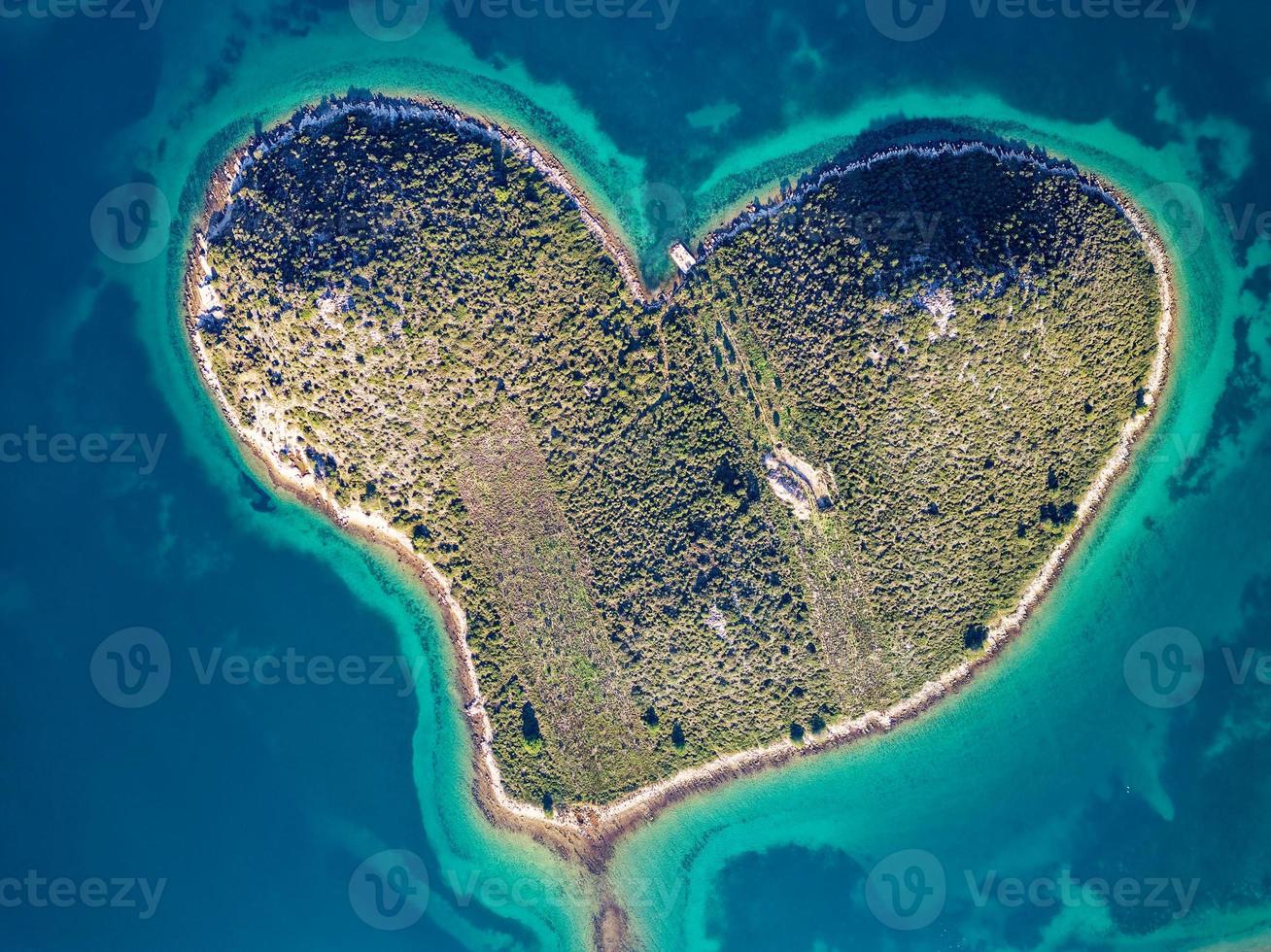 Galesnjak, Island of Love, heart island, galesnjak island, Aerial