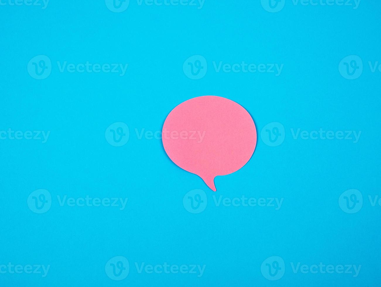 pink sticker in the shape of a cloud on a blue background photo