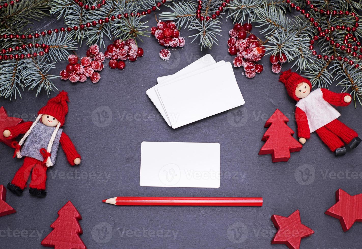 blank white paper business cards photo