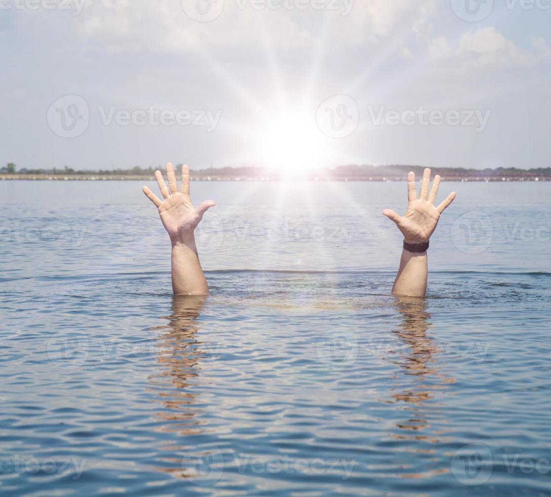 gesture of a man who sinks photo